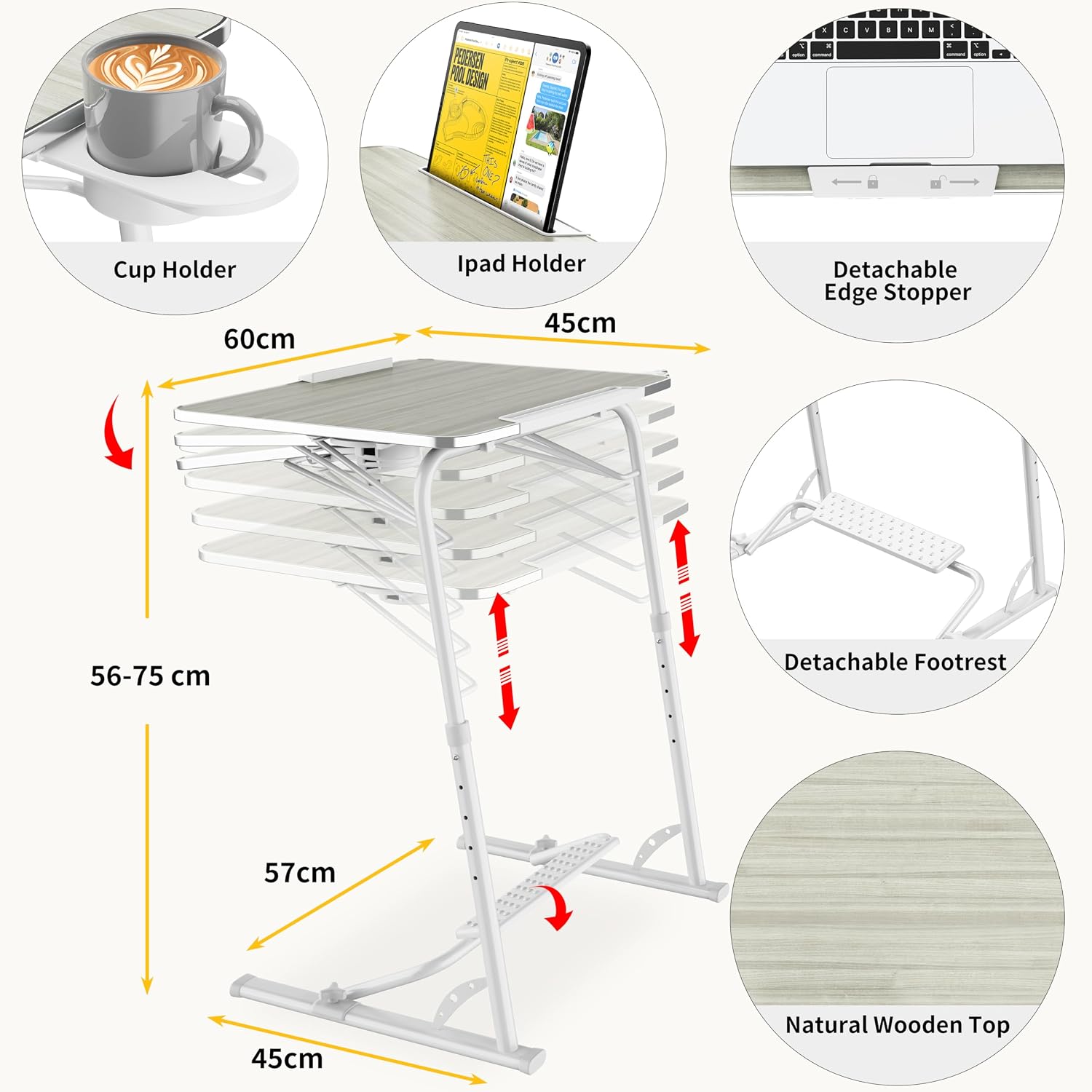 Thumbnail 1 de FoldWise Folding Laptop Table for Sofa – Sturdy Portable Desk with Height & Angle Adjustments
