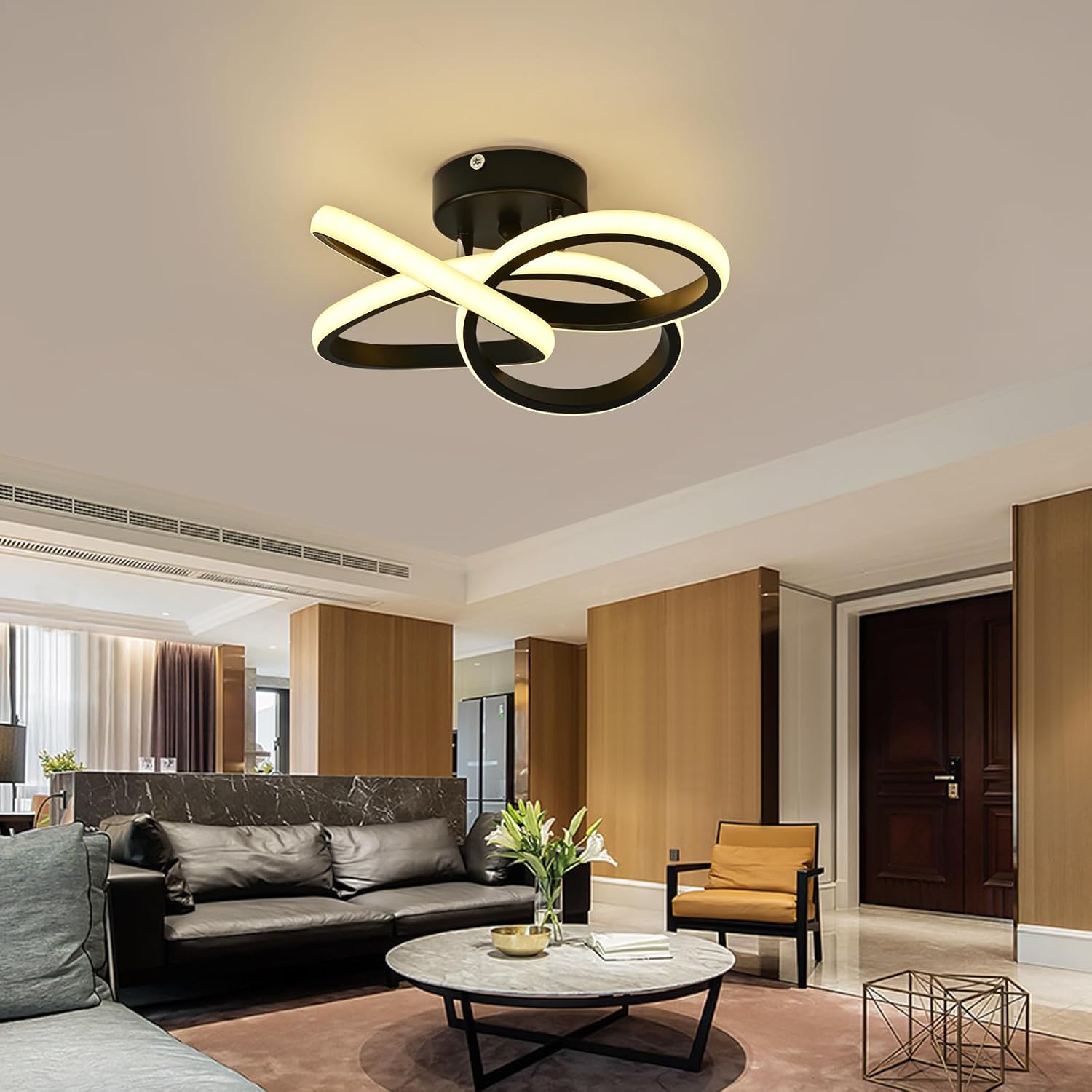 Thumbnail 1 de Plafón LED 36W Moderna Flor🌸 Luz Cálida 3000K Negro