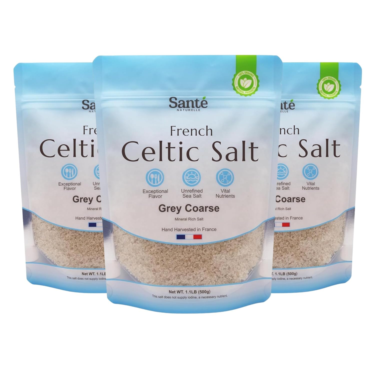 Detalle de Sante Naturelle Celtic Salt Coarse French Sea Salt, 18 oz, Pack of 3