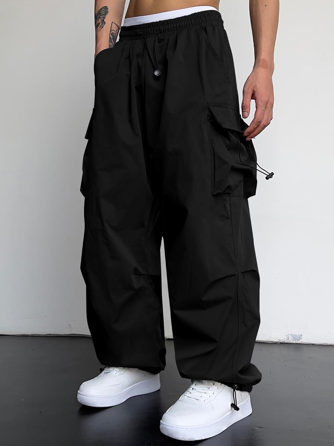 Thumbnail 1 de JMIERR Men's Baggy Cargo Pants - Trendy Parachute Harem Joggers with Pockets