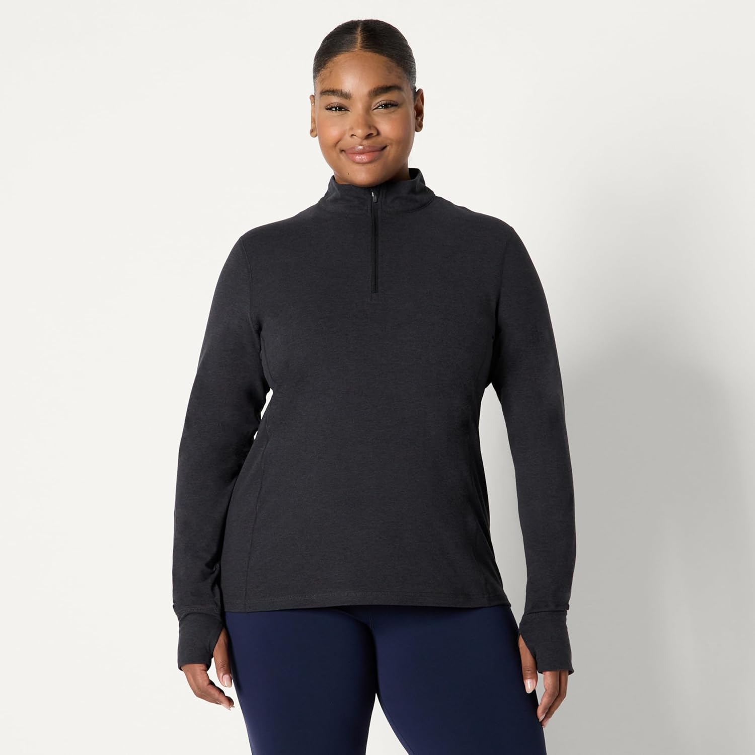 Detalle de Amazon Essentials Women's Athletic Soft Performance Lightweight Quarter-Zip Long Sleeve Top