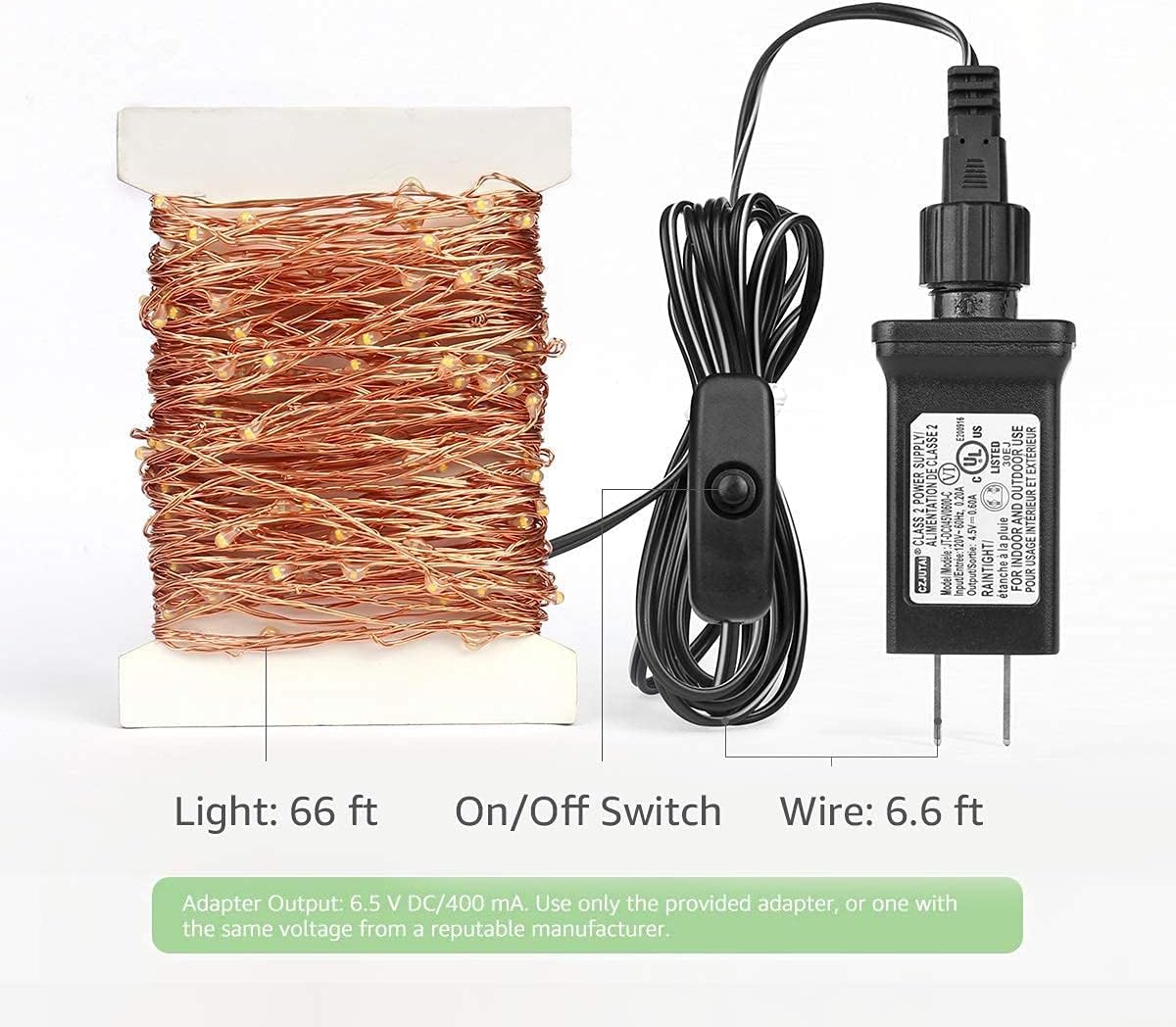 Thumbnail 6 de Lepro 4300017-WW-US Fairy Lights, 66 ft, 200 Warm White LEDs, IP65
