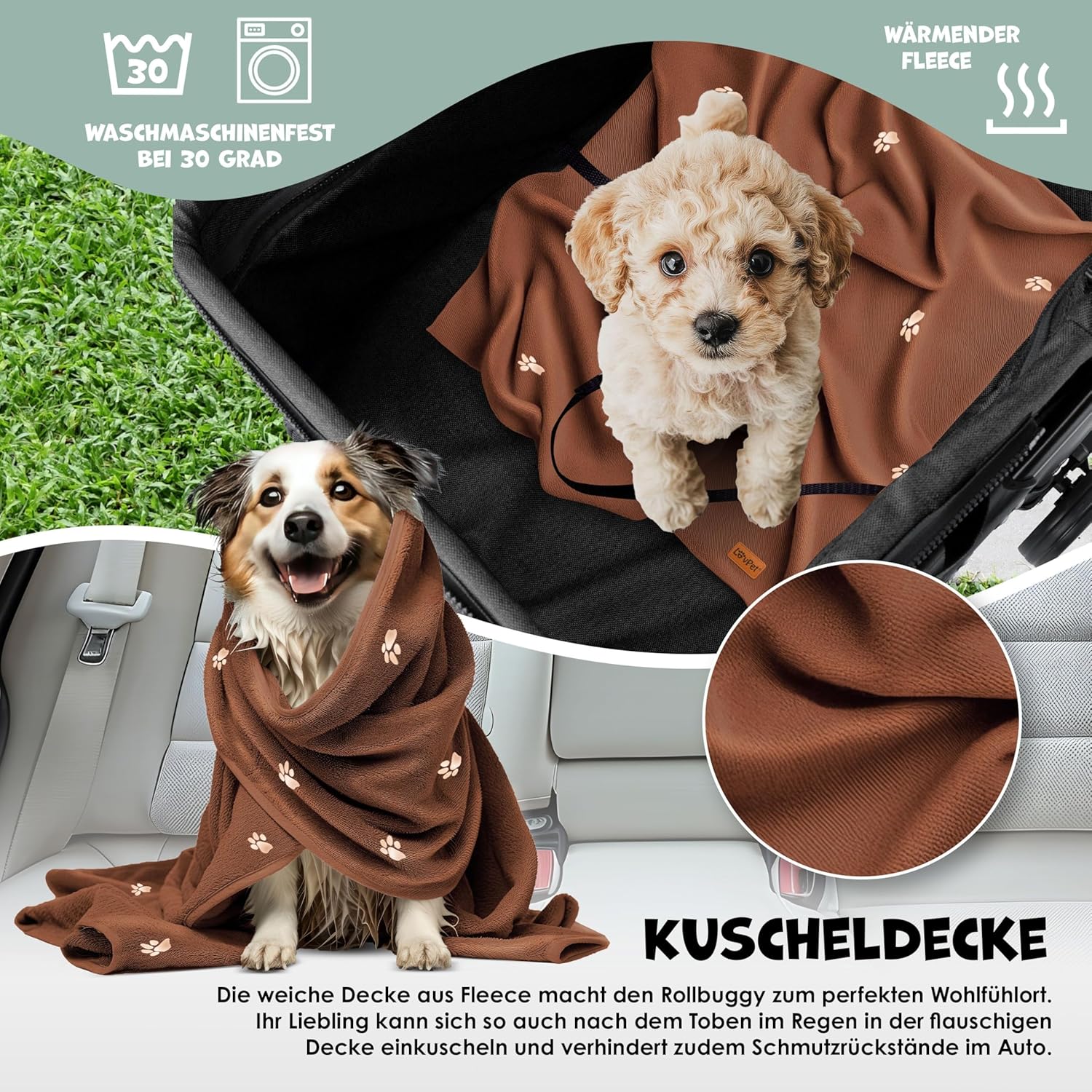 Thumbnail 5 de LOVPET® Hundewagen 2in1: Hundebuggy & Hundebox Tragetasche faltbar bis 20 kg