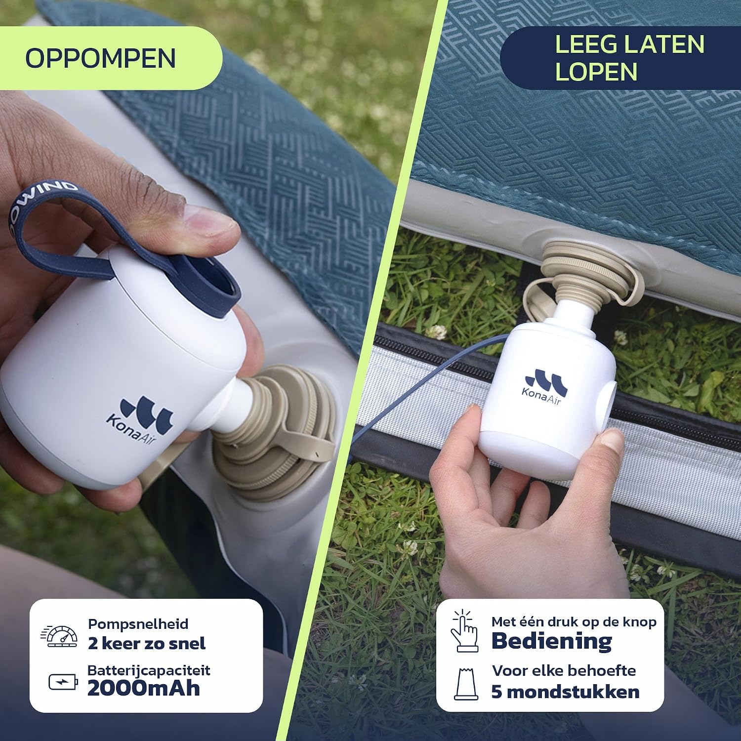 Thumbnail 2 de Woowind V05 elektrische luchtpomp, draadloos en oplaadbaar