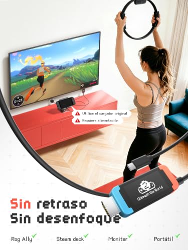 Thumbnail 1 de Lemorele Adaptador USB-C a HDMI 4K60Hz con PD 100W y cable de 2 m para Switch 2/OLED, Steam Deck y más