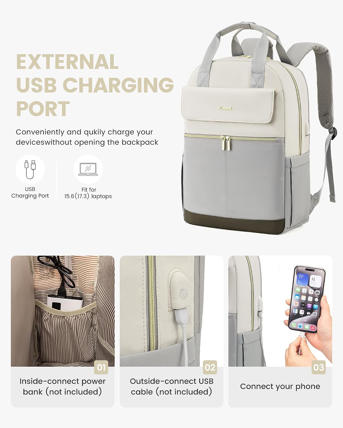 Detalle de LOVEVOOK 17.3 inch laptop backpack