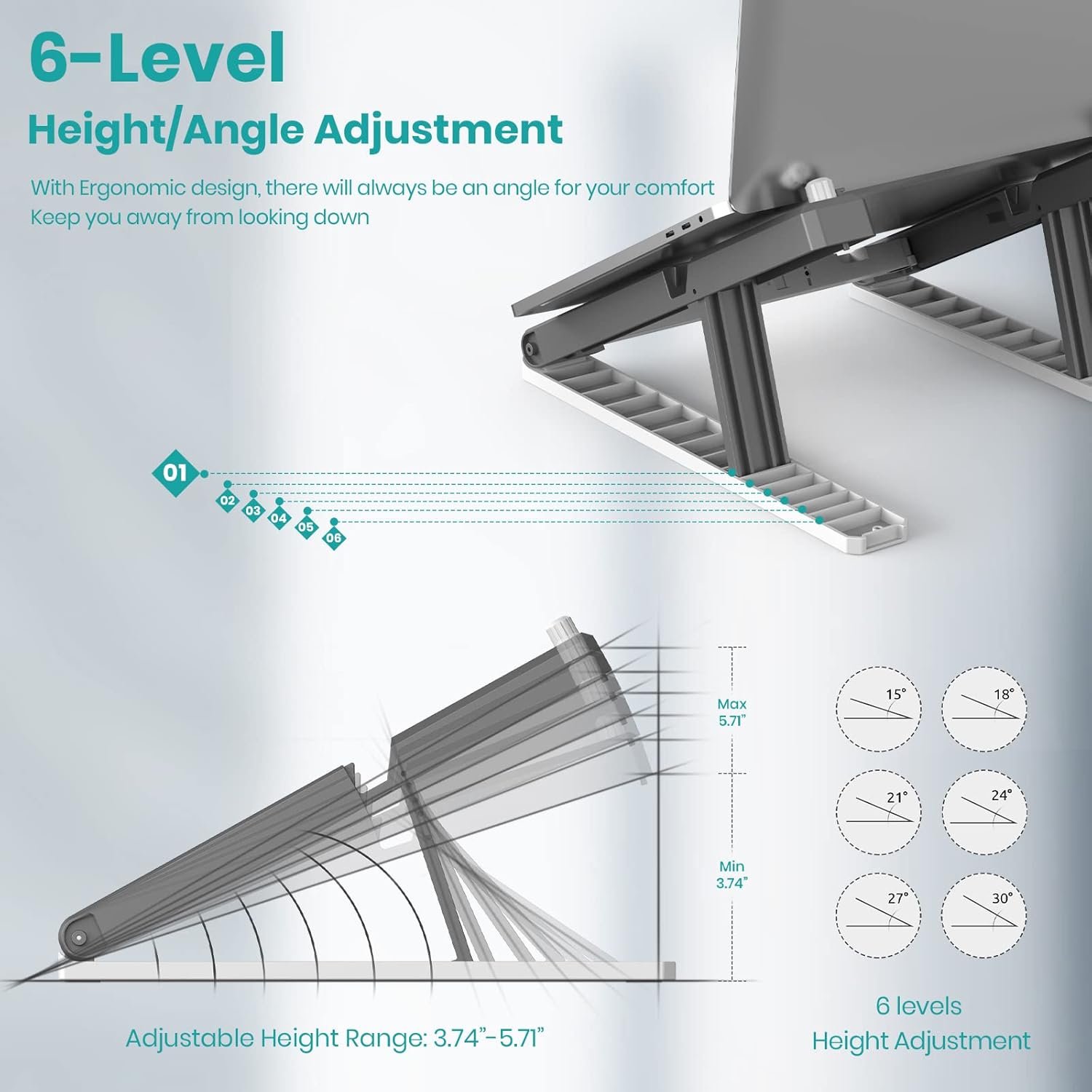 Detalle de Klearlook Portable 2-in-1 Laptop & Phone Stand (11–17")