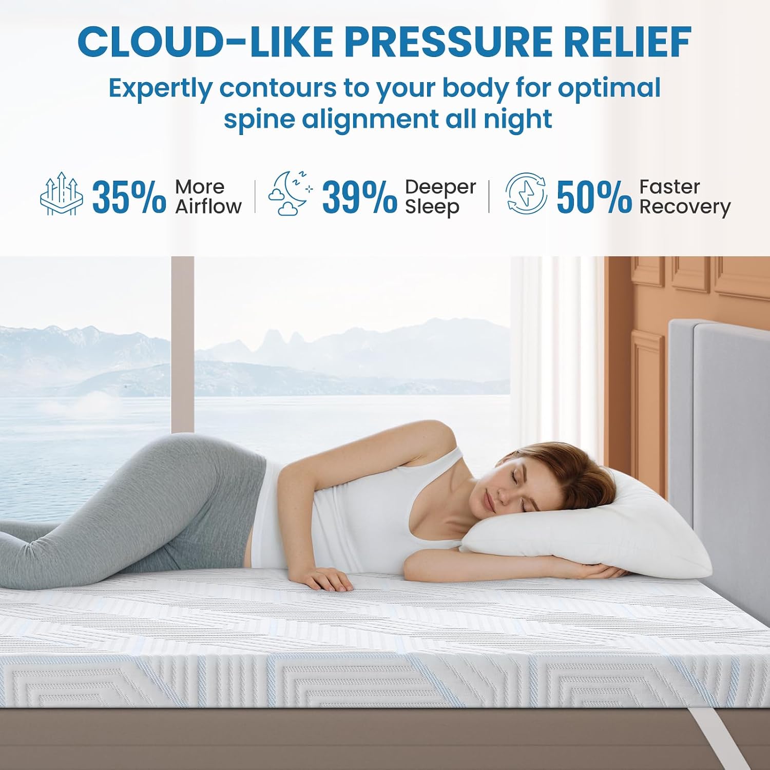 Detalle 2 de BedStory Memory Foam Mattress Topper 3 Inch