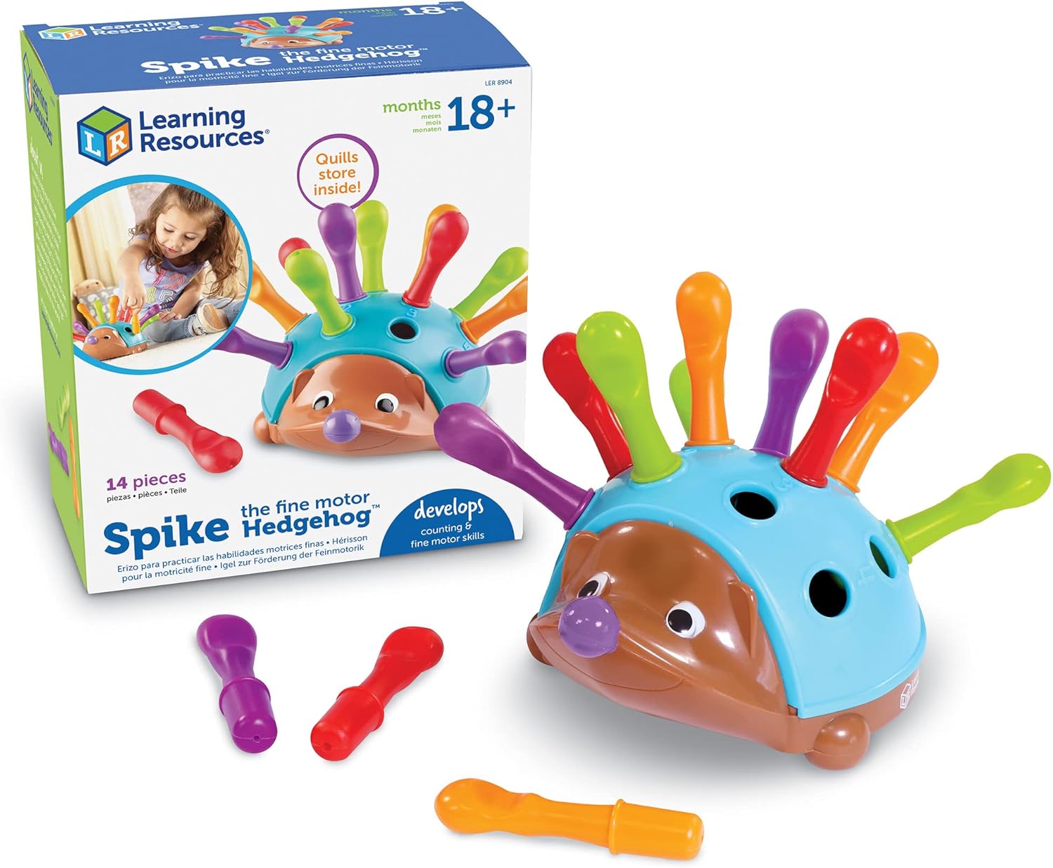 Detalle de Learning Resources Riccio Spike: stimola le abilità finomotorie e l’apprendimento sensoriale per i bambini dai 18 mesi