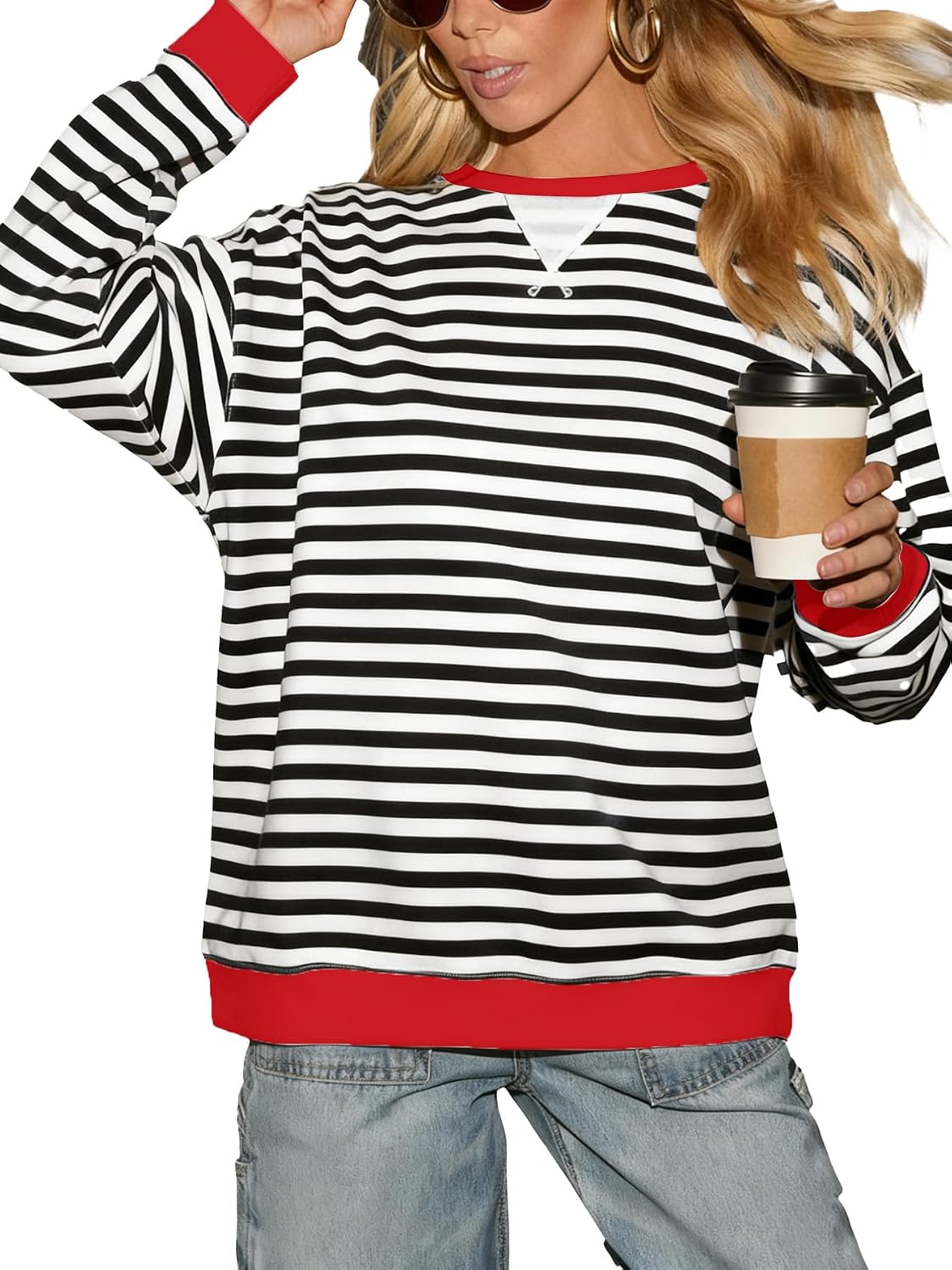 Detalle de Dressmine Cotton Striped Sweatshirt 50% Cotton