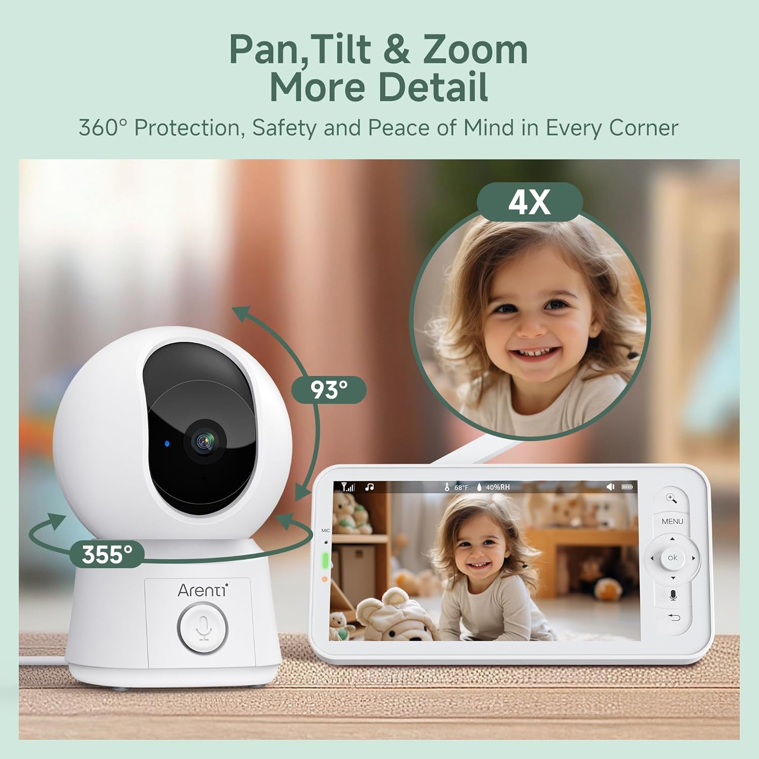 Thumbnail 5 de ARENTI 1080P Wi‑Fi Smart Baby Monitor 3350mAh 👶🏻