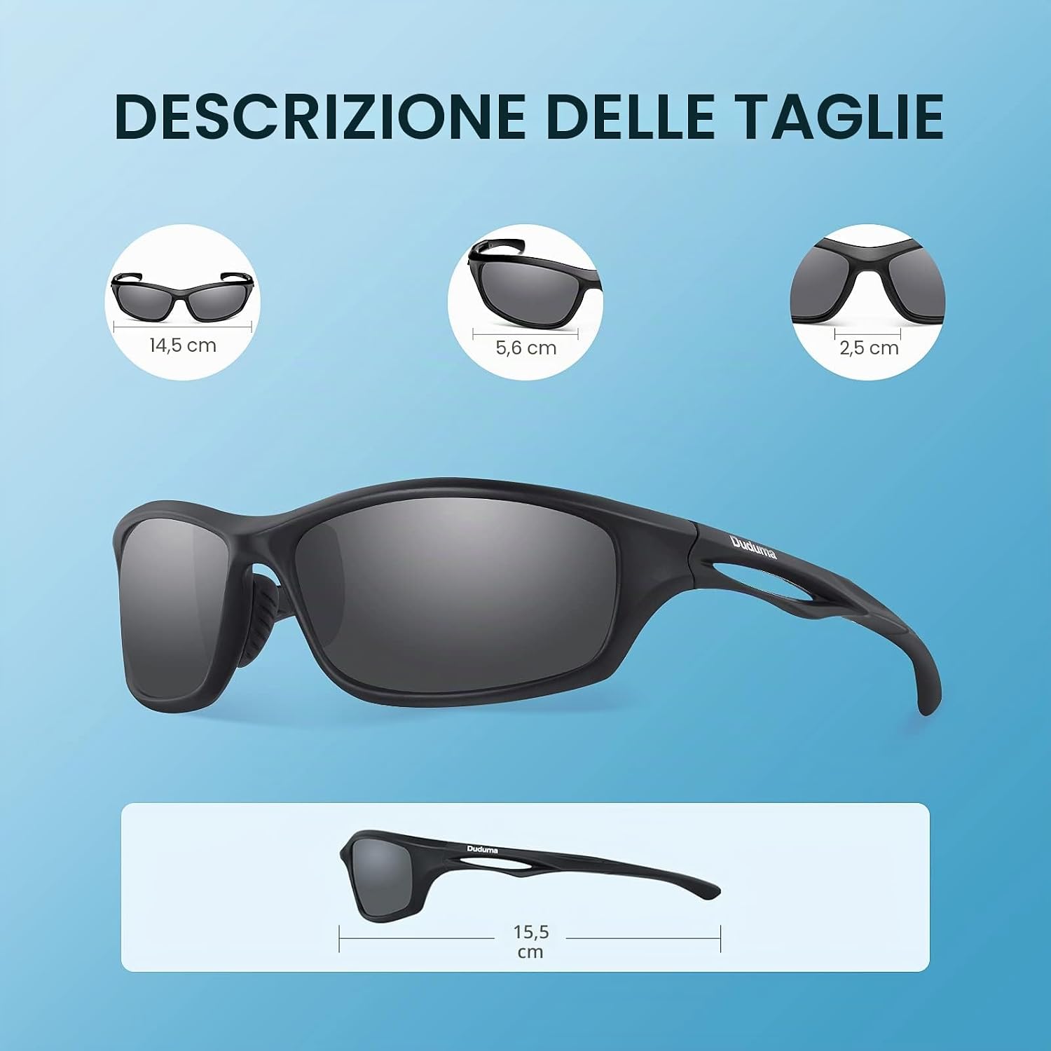 Detalle 2 de Duduma Occhiali da sole polarizzati sportivi per uomo e donne – protezione UV400 e lenti TAC per ciclismo, pesca e outdoor