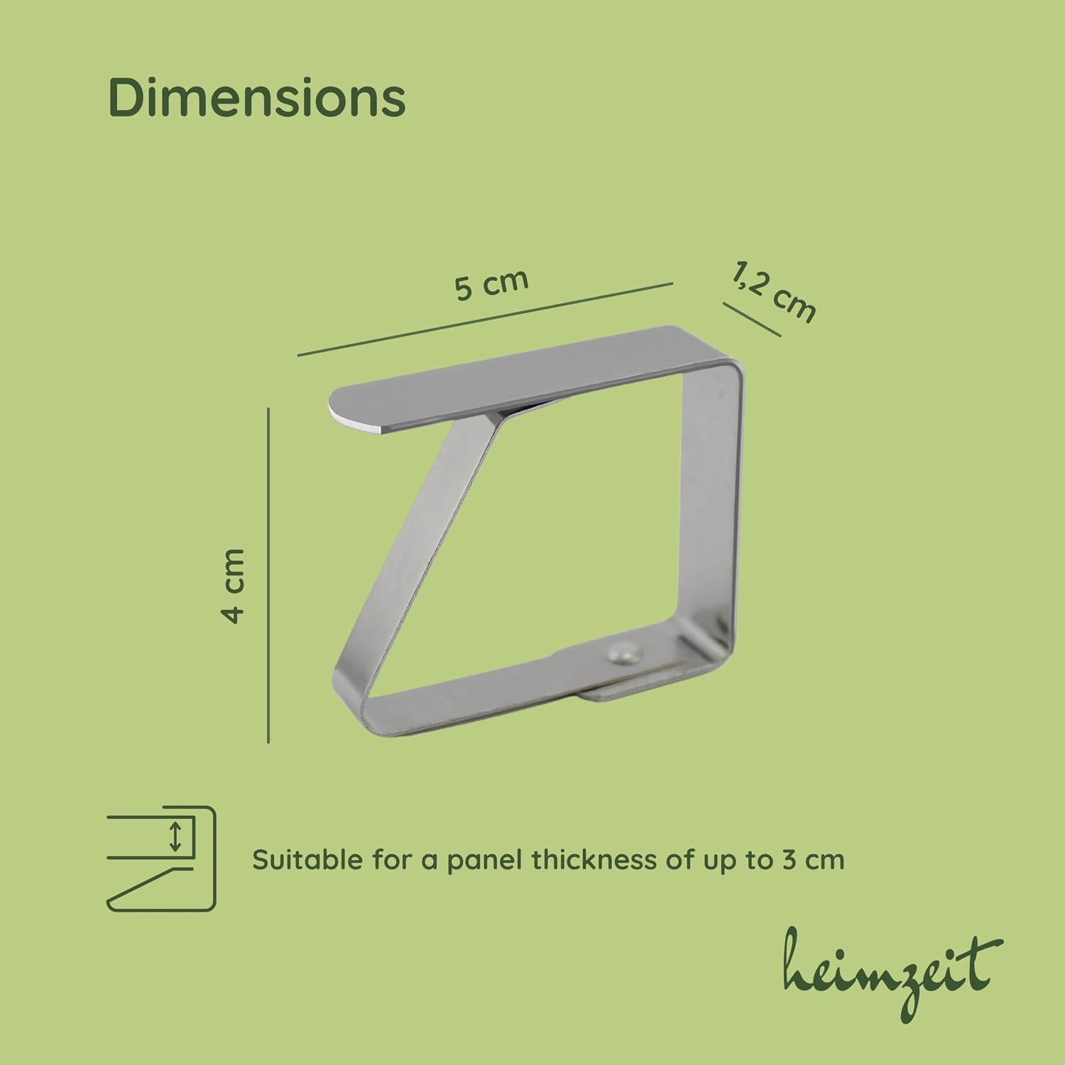 Detalle de heimzeit Stainless Steel Tablecloth Clips, 10-Pack, Silver, for Tables up to 3 cm