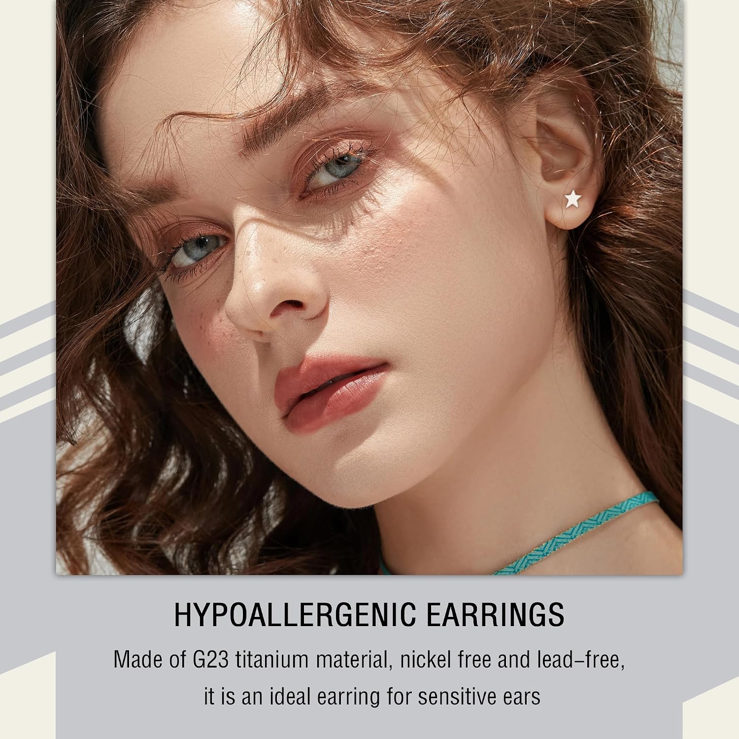 Detalle de ZDE Flat-Back Earrings, Titanium