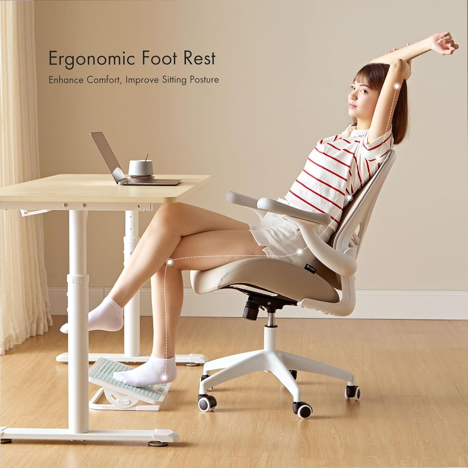 Thumbnail 2 de EUREKA ERGONOMIC Foot Rest Under Desk — Adjustable, Massage Surface, Metal Frame (Blue)