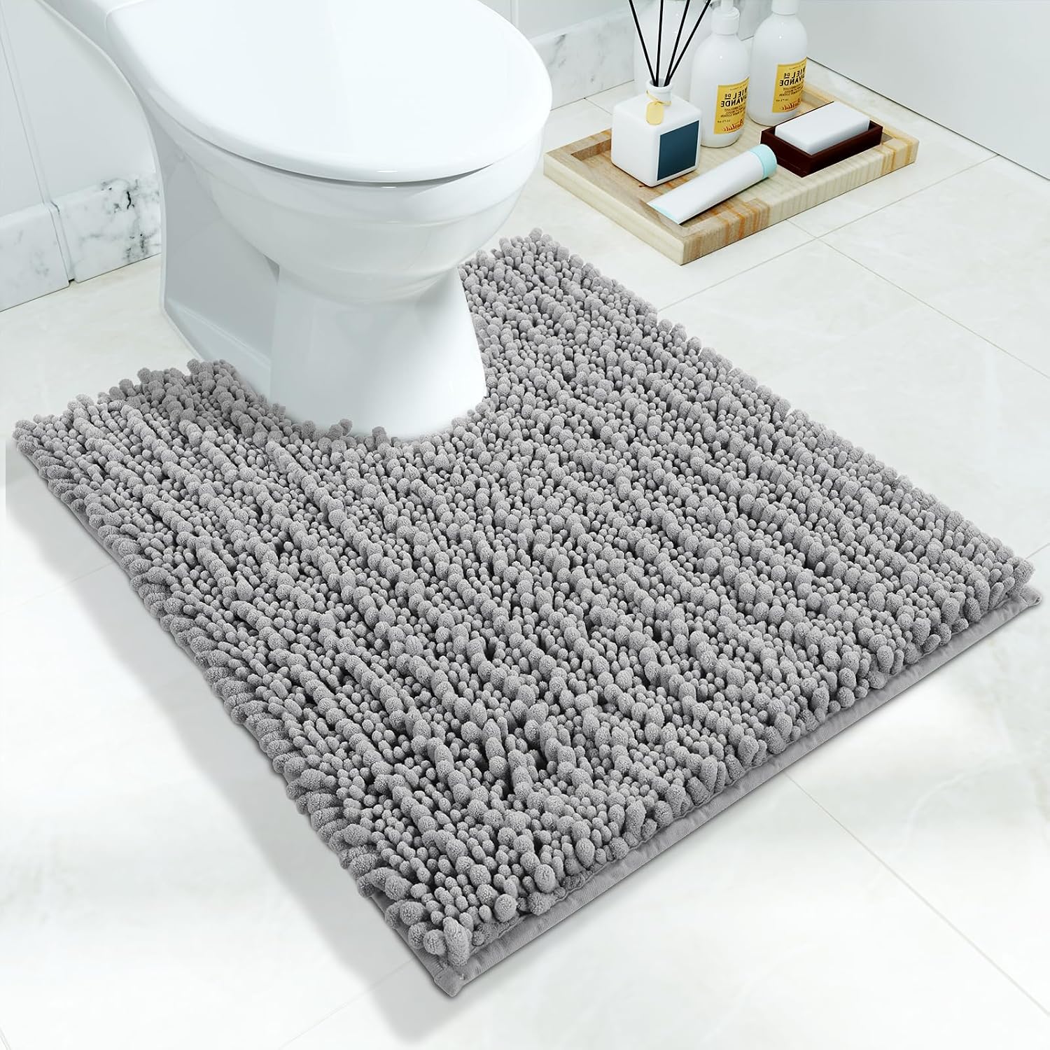 Detalle de Yimobra U-Shaped Toilet Rug, 24 x 20 Inches