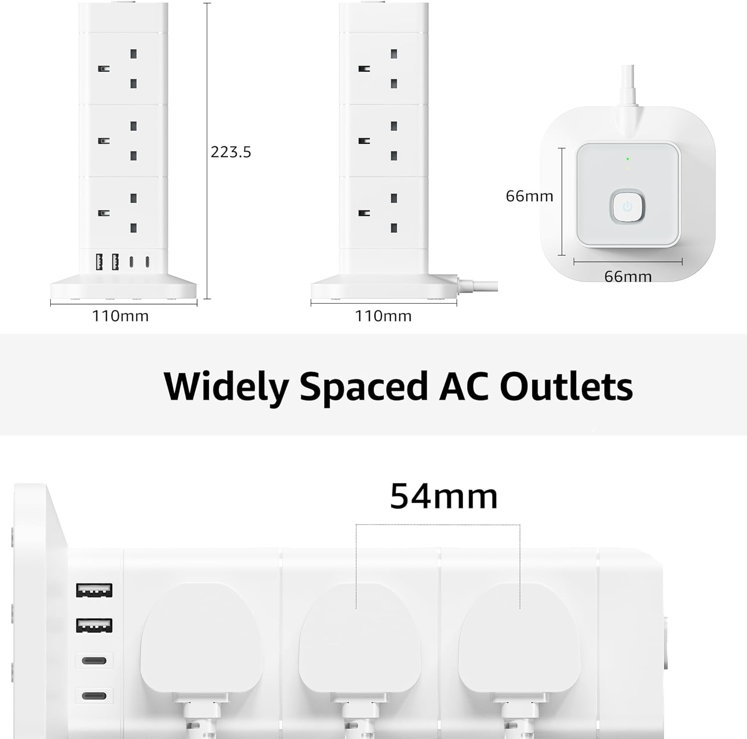Thumbnail 5 de Hotimy 12 Way Tower Extension Lead 3250W