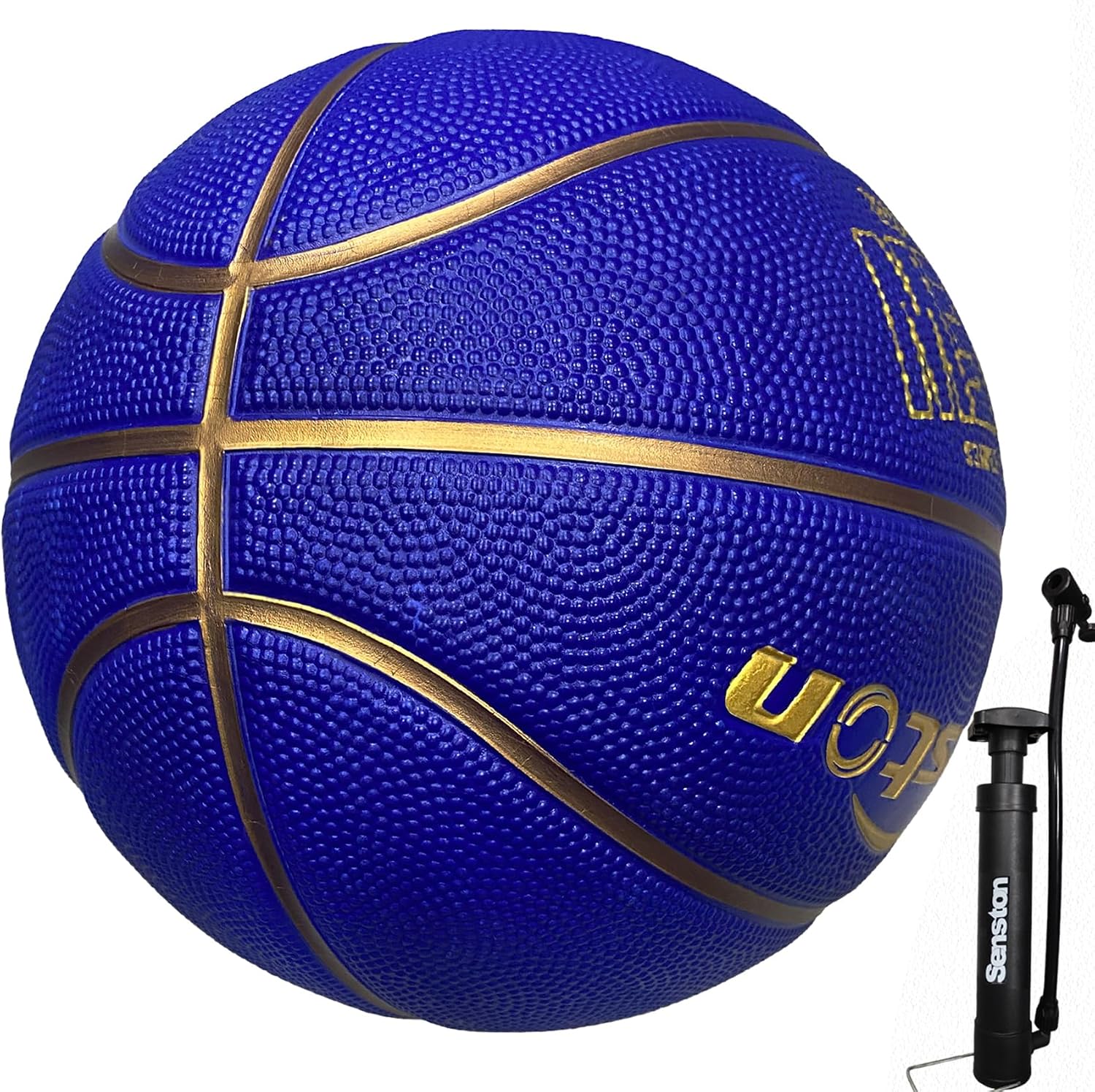 Detalle de Senston 706 Basketball, Size 7 Rubber Ball with Pump for Indoor and Outdoor Play