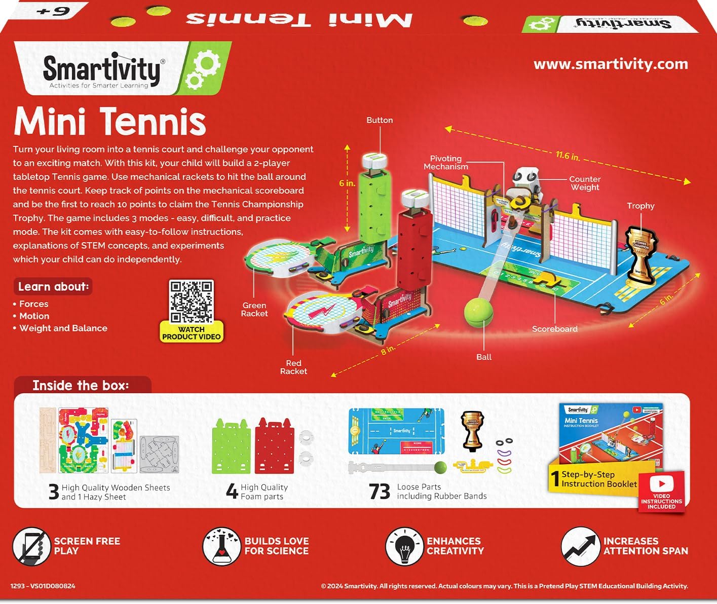 Thumbnail 6 de Smartivity DIY Tabletop Tennis Game, 2-Player Mechanical STEM Kit for Kids 6–12
