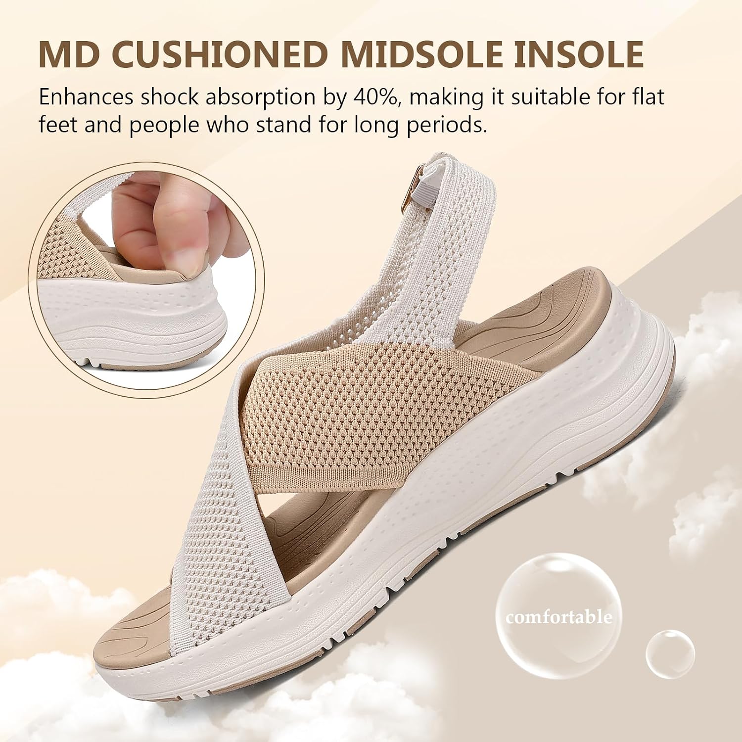 Detalle 2 de Hanani Women's Orthopedic Sandals with Adjustable Straps and Arch Support