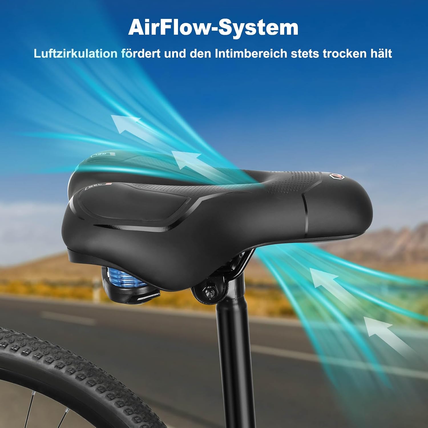 Thumbnail 6 de toptrek Fahrradsattel für Damen & Herren – bequemer, ergonomischer Gel-Sattel mit Stoßdämpfung