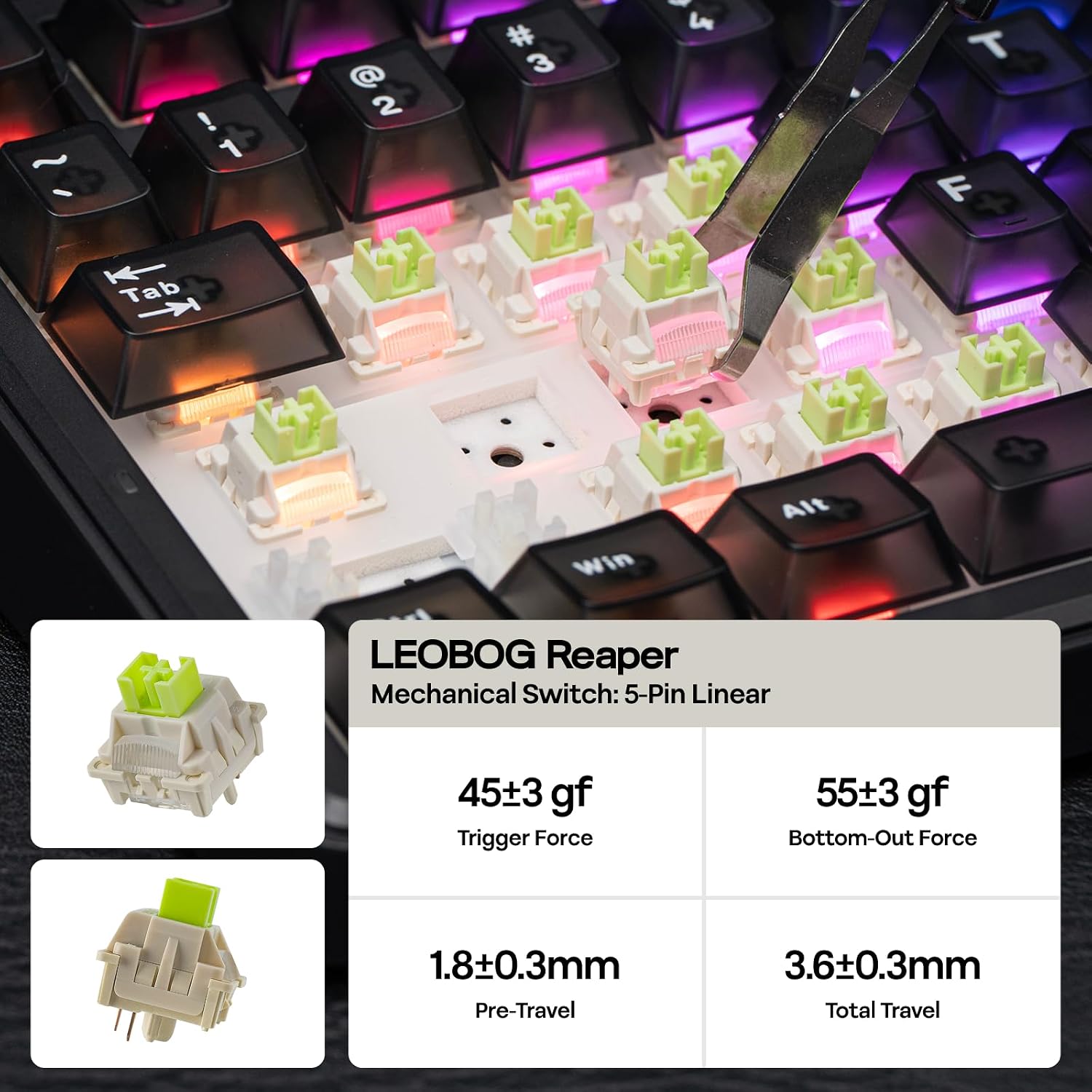 Detalle de EPOMAKER X Aula F75 MAX Wireless Mechanical Keyboard with TFT Screen and Knob (75% US Layout, Matte Black, Reaper Switch)