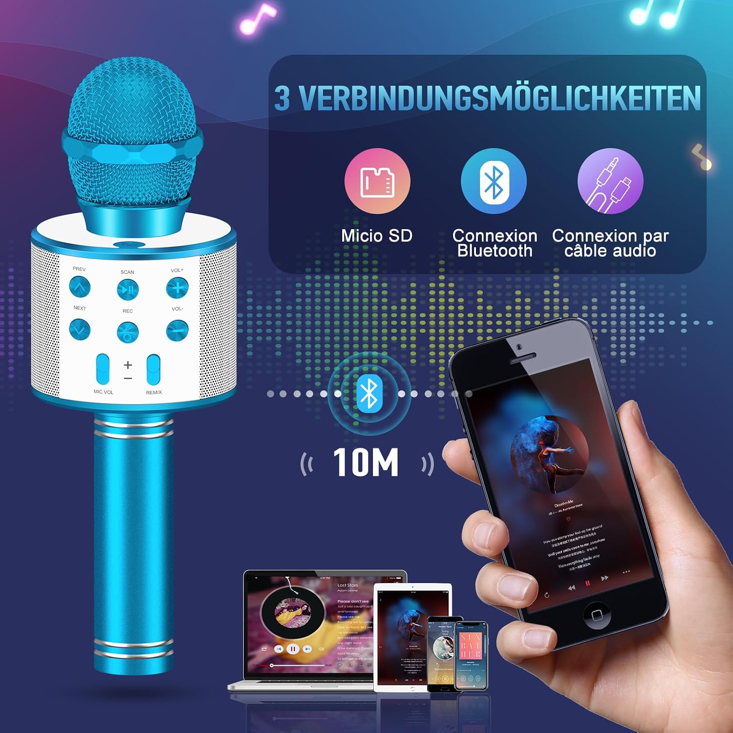 Thumbnail 1 de GeschenPark Karaoke con Microfono Wireless 4.1