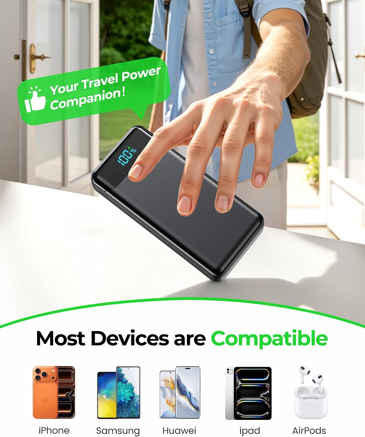 Detalle de Power Bank 27000mAh with PD20W and Built-in Cables