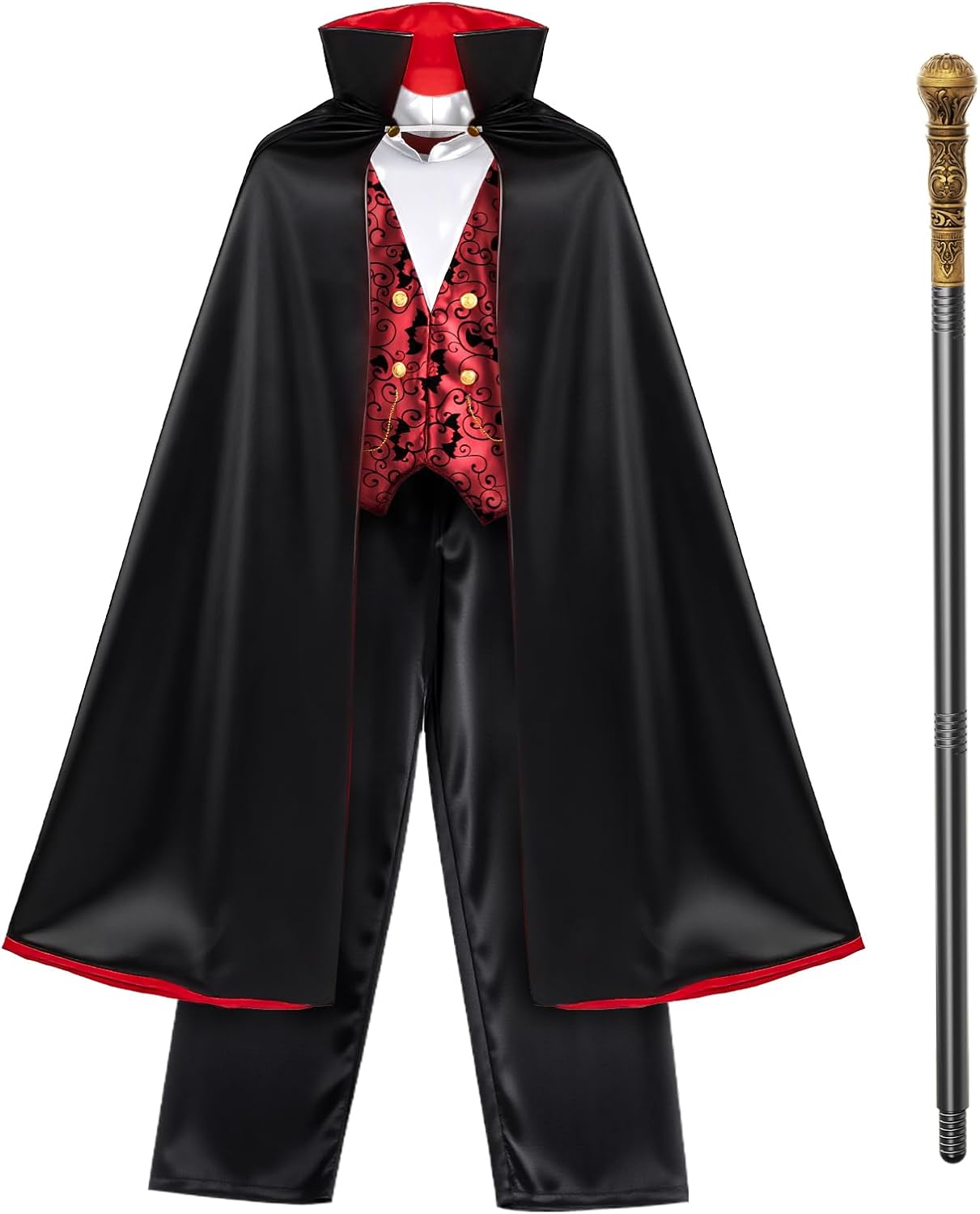 Thumbnail 6 de KukuFun Vampire Costume Set for Kids with Reversible Cape, Shirt, Pants & Scepter