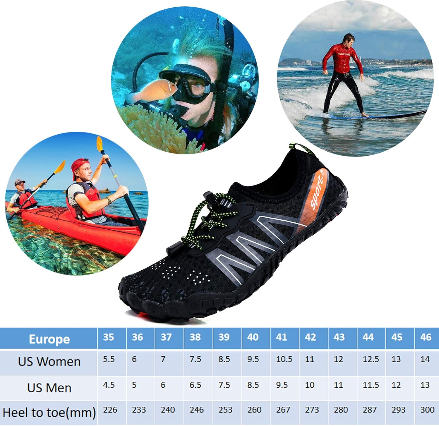 Thumbnail 6 de Water Shoes Men Women Barefoot Shoes Outdoor for Beach Aqua Swim Pool River Water Quick Dry Boating Fishing Diving Surfing with Yoga Aerobics
