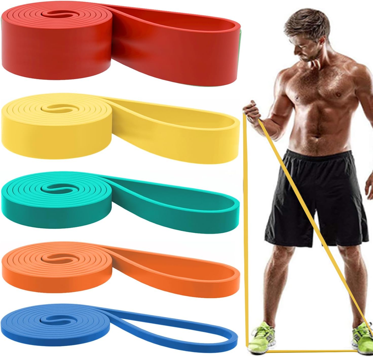 Thumbnail 6 de Resistance Bands Set 5 Levels 5–125 lbs 🏋