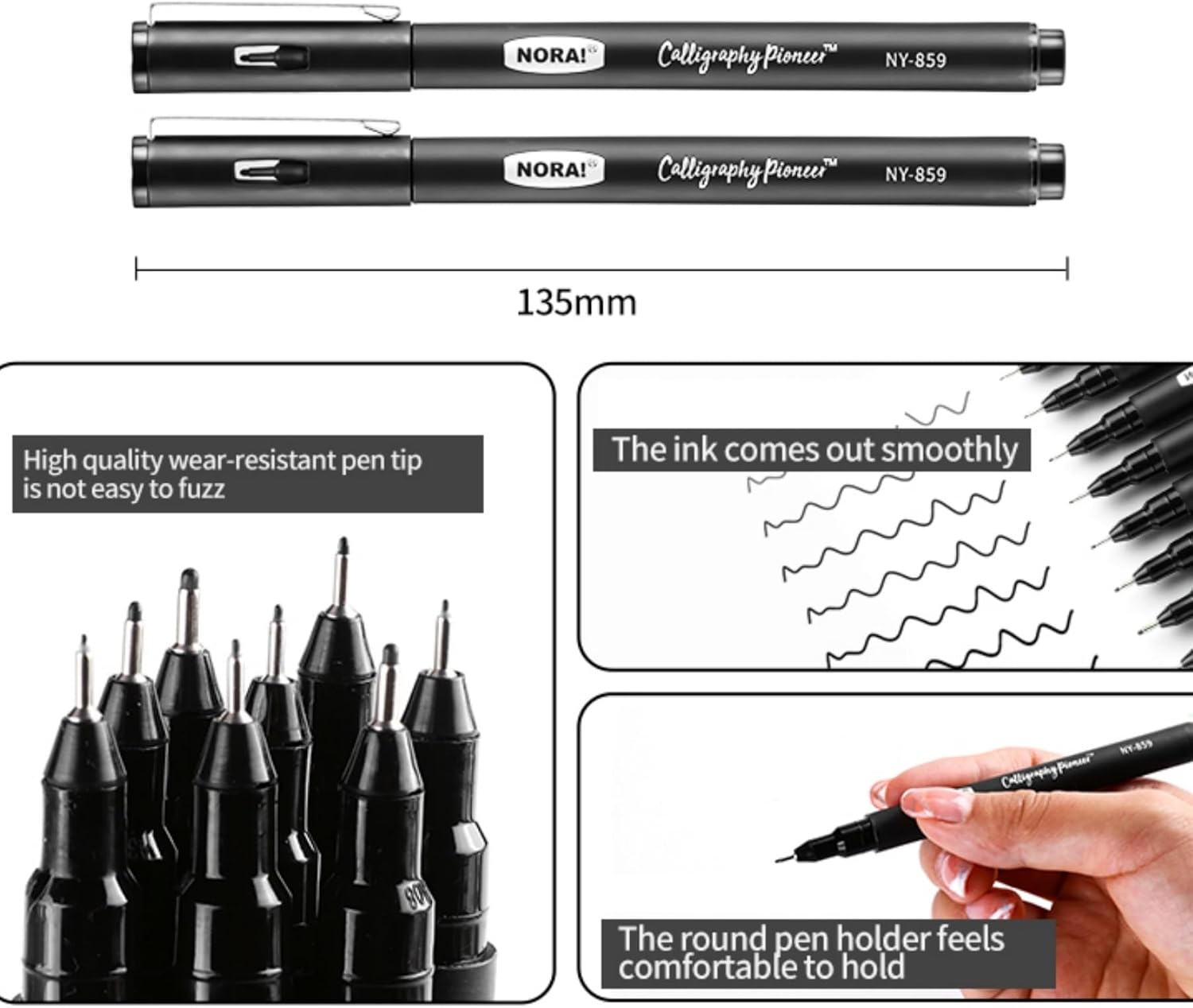 Thumbnail 4 de SKYGLORY 18 Pack Fineliner Pen Set for Beginners – 8 Black (0.05–0.8mm) + 10 Assorted Colours (0.5mm)