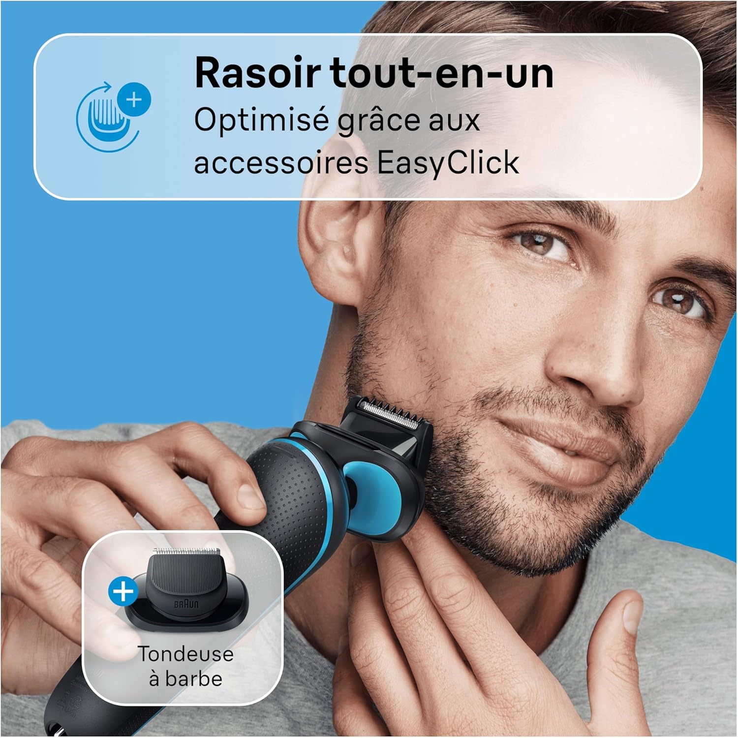 Thumbnail 4 de BRAUN Rasoir Électrique Homme Series 5 51-M4500cs – Wet & Dry, 3 lames flexibles, coffret avec tondeuse à barbe et brosse de nettoyage