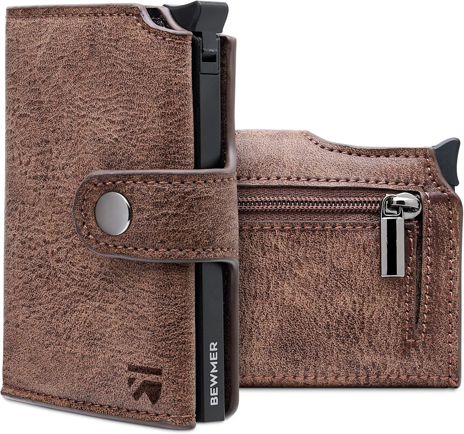 Thumbnail 2 de BEWMER v2 Shielded Slim Wallet mit Münzfach – RFID-Schutz, kompaktes Kartenetui für bis zu 9 Karten