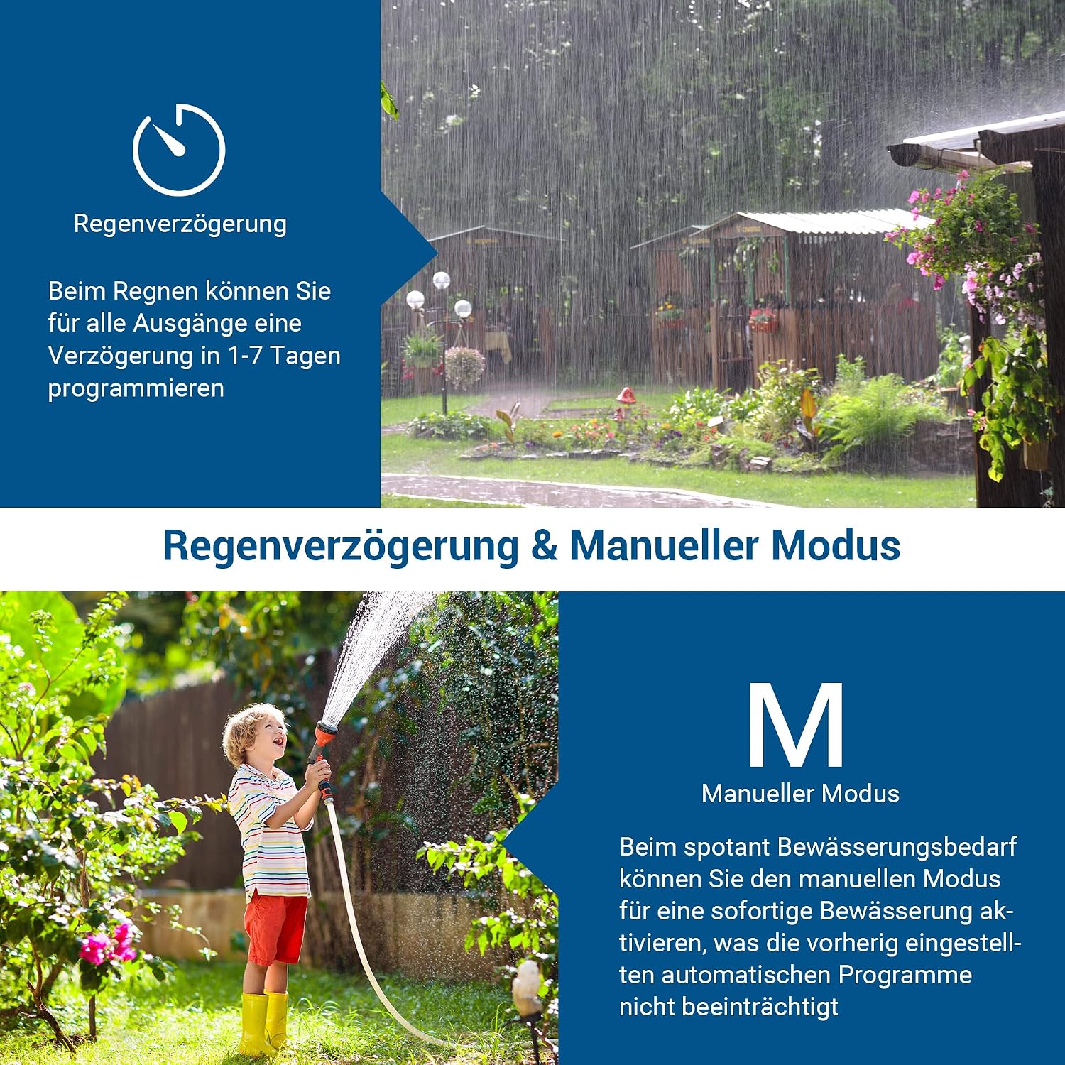 Detalle de DEWENWILS Bewässerungscomputer 4 Ausgänge – präzise Steuerung für bis zu 4 Zonen im Garten