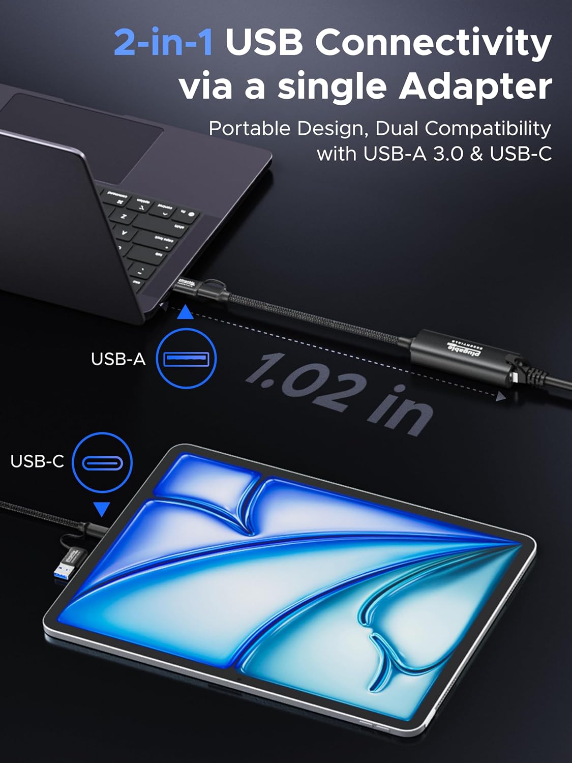 Detalle de Plugable USB-C to Ethernet Adapter, 2.5Gbps
