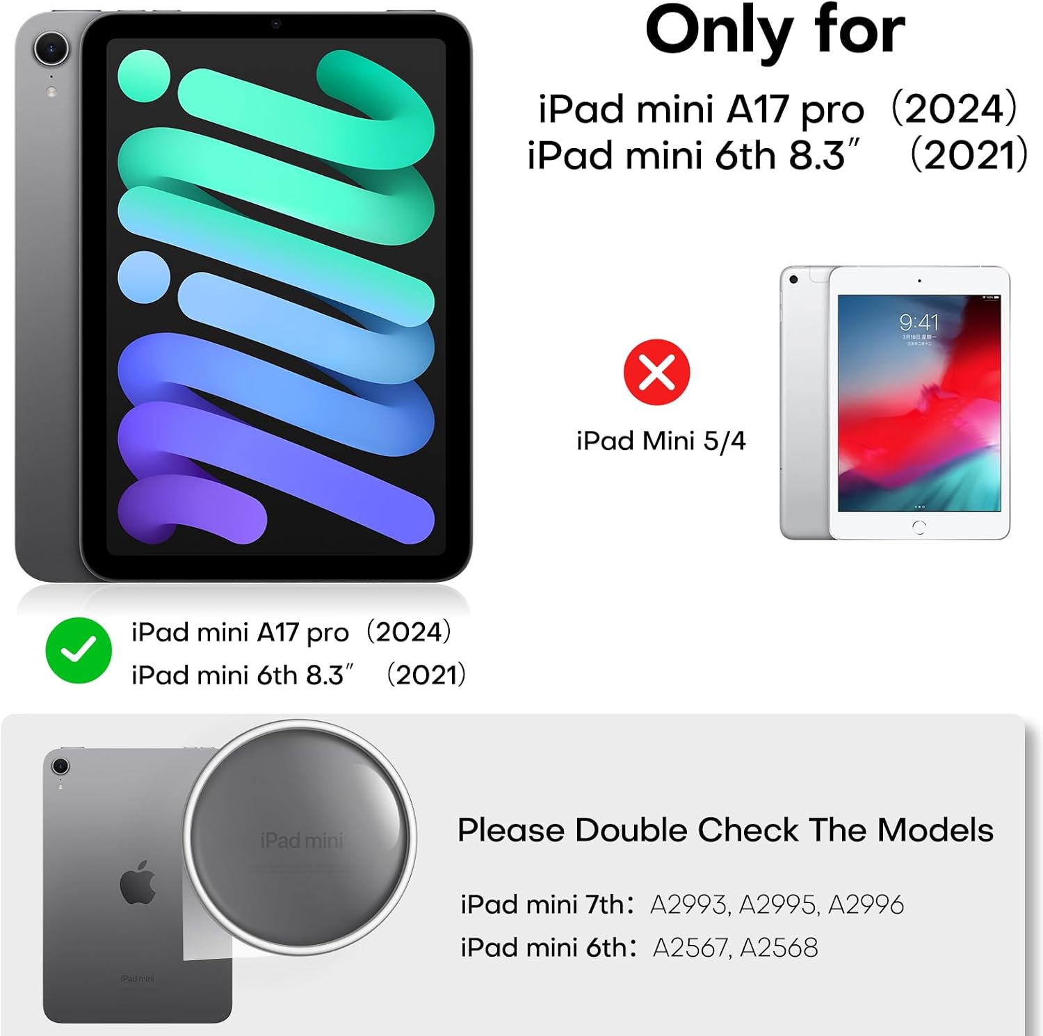 Detalle 2 de OMOTON iPad Mini 6/7 8.3-Inch Privacy Tempered Glass Screen Protector, 2-Pack