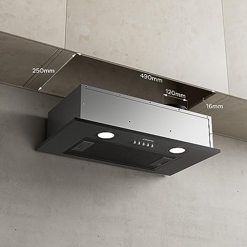 Detalle de CIARRA CBCB5913A Integrated Cooker Hood 52cm Black with LED Light