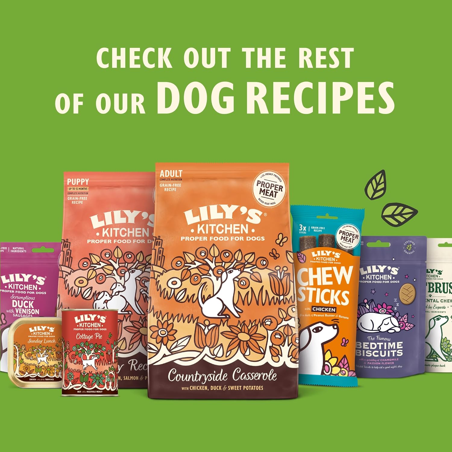 Detalle 2 de Lily’s Kitchen Leckerlis mit natürlicher Zutatenauswahl – 8 x 70 g, Huhn & Rind