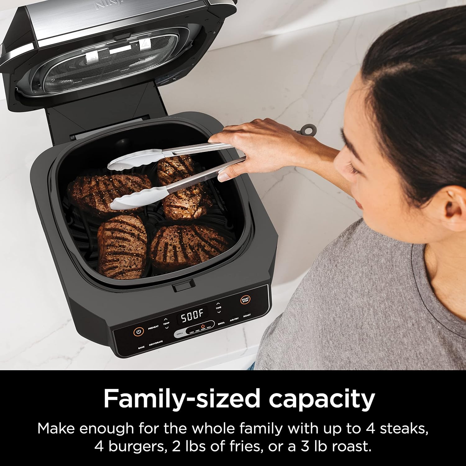 Thumbnail 2 de Ninja EG201 Foodi 6-in-1 Indoor Grill (2nd Gen) with Air Fry, Roast, Bake, Broil & Dehydrate