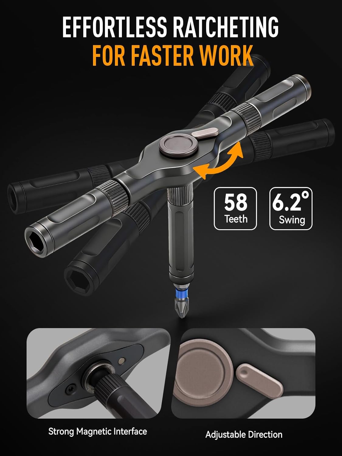 Detalle de KELIN 68 in 1 Magnetic Ratchet Screwdriver Set