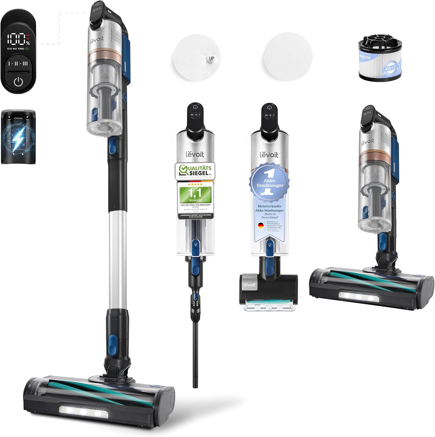 Detalle de Levoit LVAC300 Cordless Vacuum Cleaner with HEPA Filter