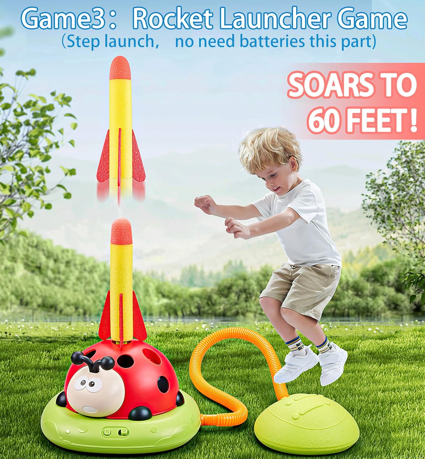 Thumbnail 4 de Powza 3-in-1 Musical Jump Ring Game for Kids