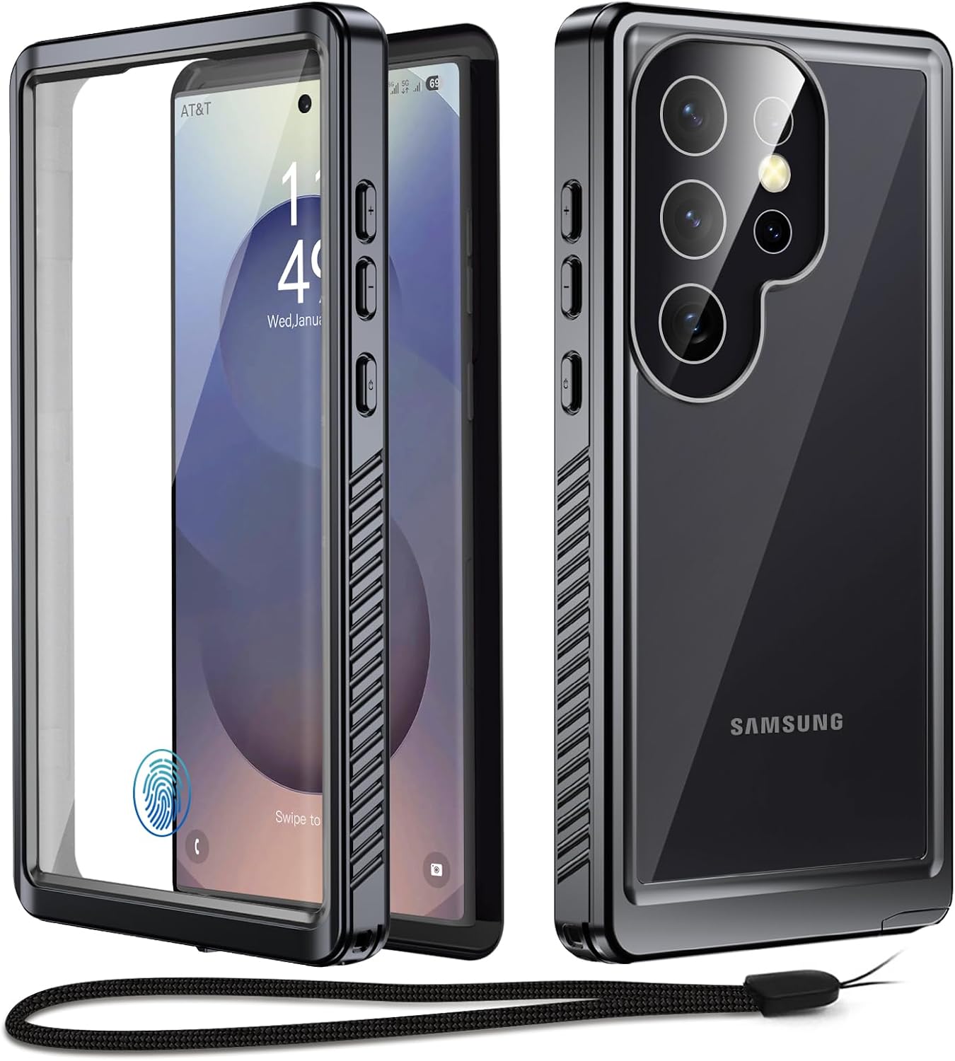 Detalle de Beeasy Waterproof Shockproof Case for Samsung Galaxy S25 Ultra (6.9 inch) – IP68 Full-Body Cover with Built-in Screen Protector, Black