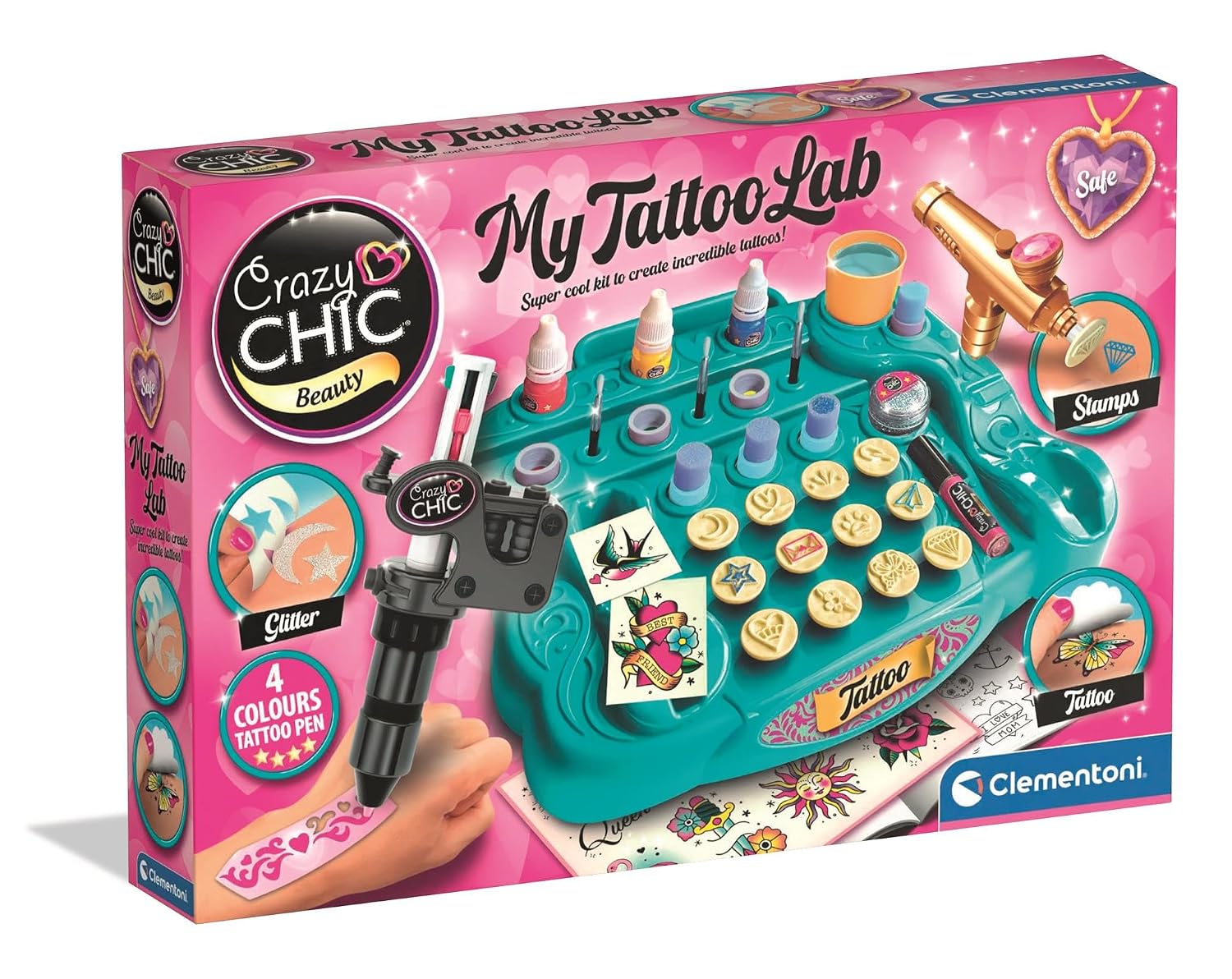 Detalle de Clementoni Crazy Chic: temporäre Tattoos ab 6 🎨