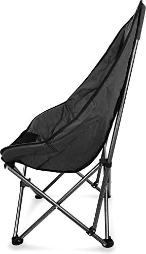Detalle de normani Faltbarer Campingstuhl inkl. Tragetasche – gepolsterter Moonchair bis 150 kg, Grau