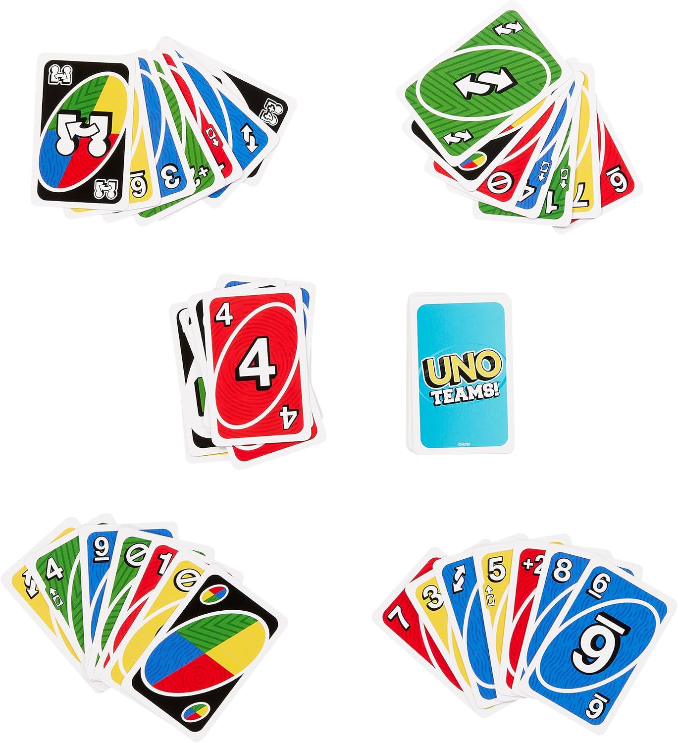 Thumbnail 3 de マテルゲーム UNO Teams HXT58 ウノ チーム戦カードゲーム、112枚・2～4チーム・7歳から（ブルー）