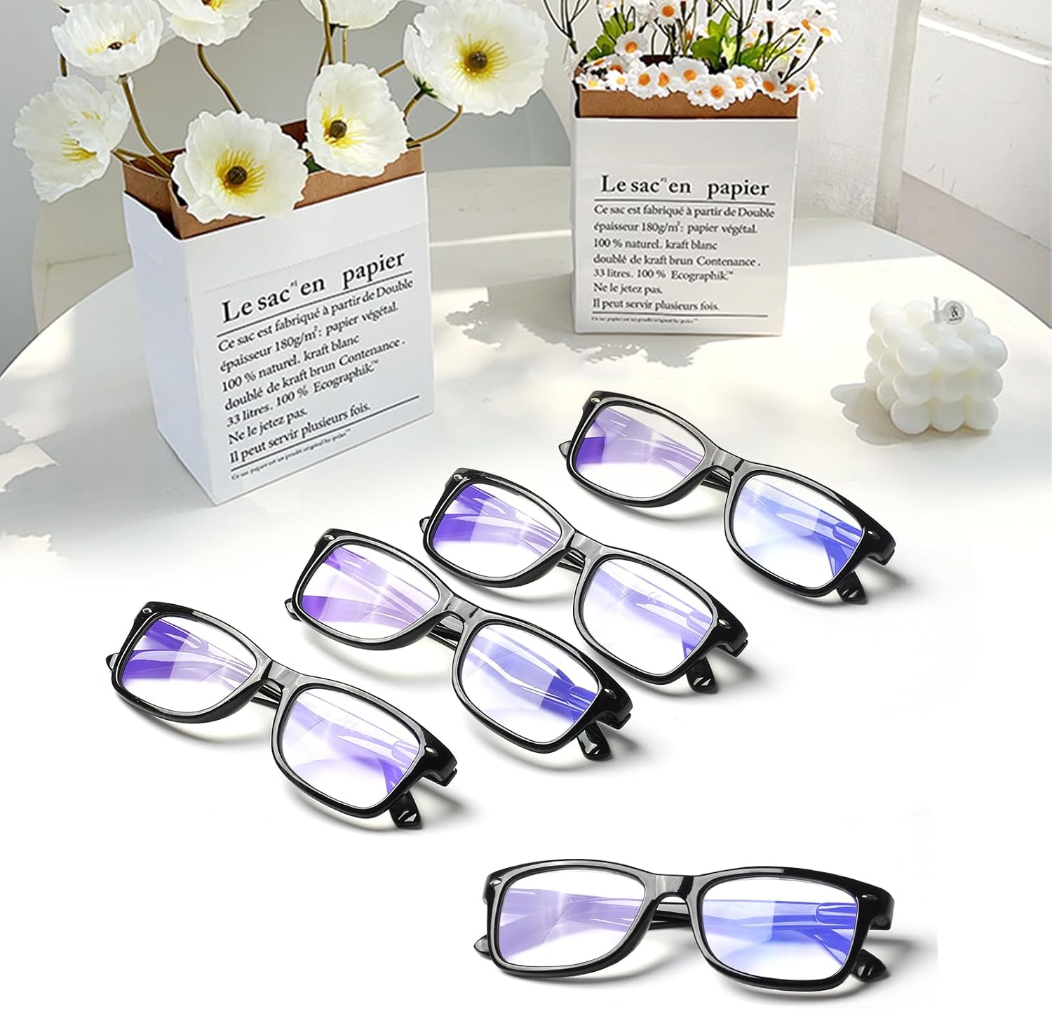 Thumbnail 6 de COJWIS 5er-Set Lesebrille mit Blaulichtfilter – Federscharniere, UV400-Schutz, Kunststofffassung