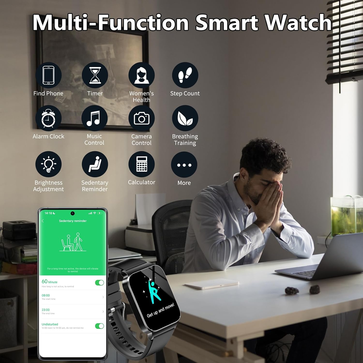 Thumbnail 3 de STECEi Smartwatch Uomo Donna con chiamate, notifiche e IP68 da 1,85