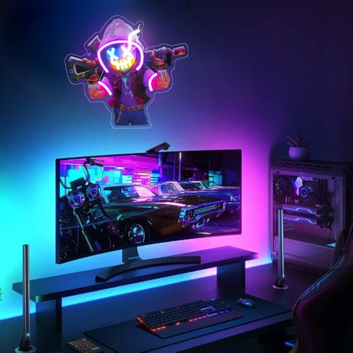 Detalle de Joker Enseigne Lumineuse LED Neon – Clown Anime Gamer Murale USB par YuoGdhSIa